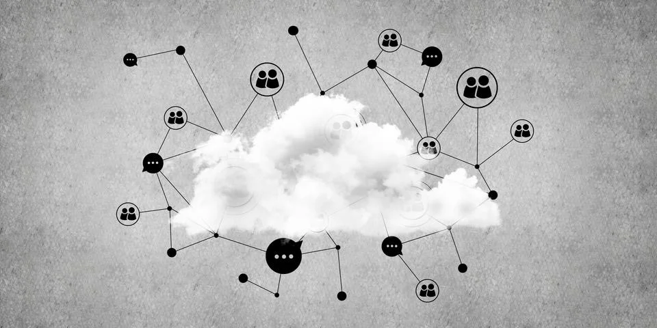Wireless technologies for connection and sharing data as abstract concept Stock Illustration