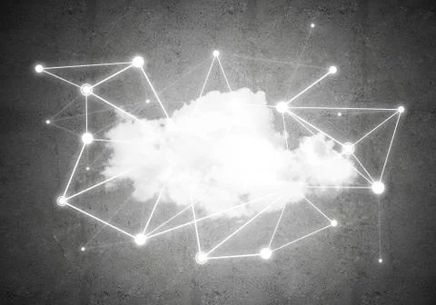 Wireless technologies for connection and sharing data as abstract concept Stock Illustration