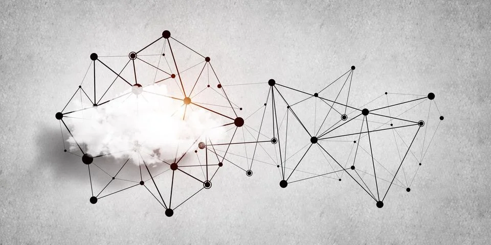 Wireless technologies for connection and sharing data as abstract concept Stock Illustration