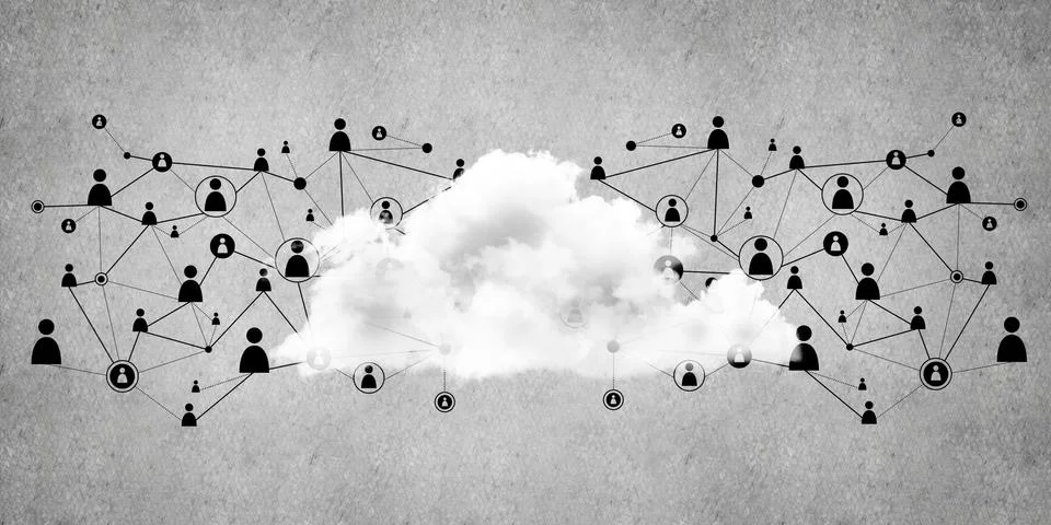 Wireless technologies for connection and sharing data as abstract concept Stock Illustration