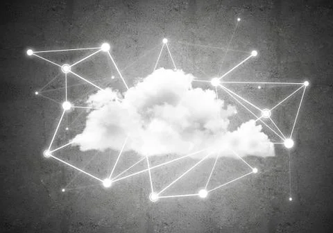 Wireless technologies for connection and sharing data as abstract concept Stock Illustration