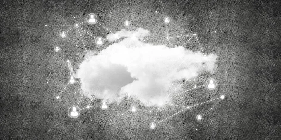 Wireless technologies for connection and sharing data as abstract concept Stock Illustration