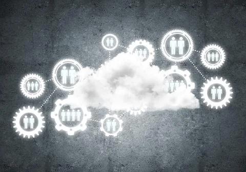Wireless technologies for connection and sharing data as abstract concept Stock Photos