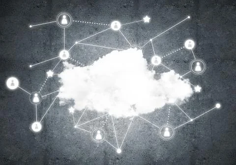 Wireless technologies for connection and sharing data as abstract concept Foto stock