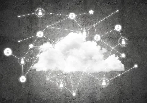 Wireless technologies for connection and sharing data as abstract concept Foto stock