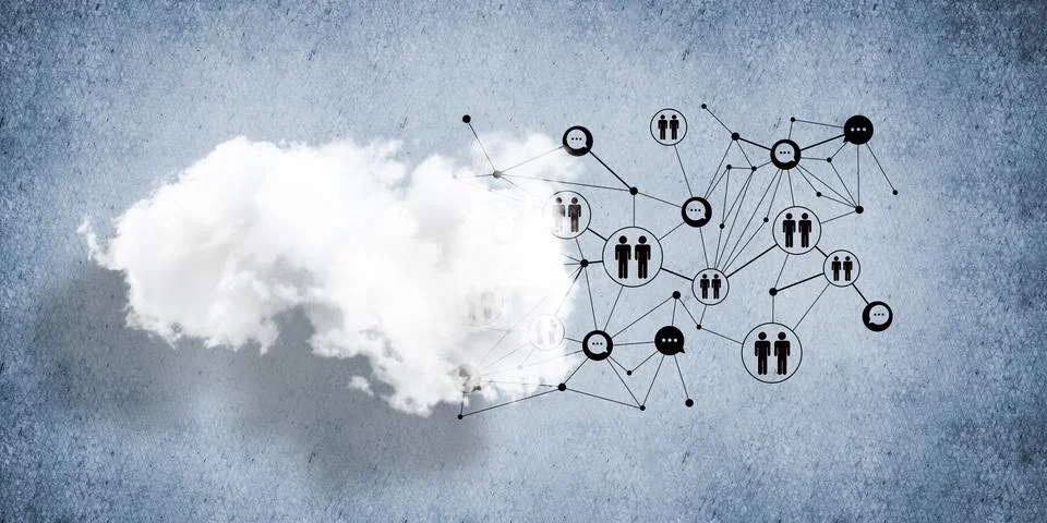 Wireless technologies for connection and sharing data as abstract concept Foto stock