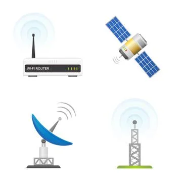 Wireless Technology and Global communication vector icons Stock-Illustration