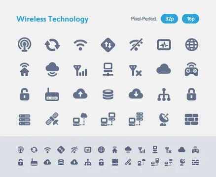 Wireless Technology - Ants Icons Illustrazione stock