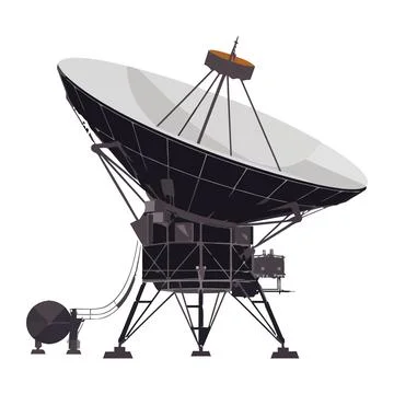 Wireless technology broadcasts data from orbiting satellites Stock Illustration