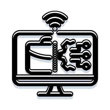Wireless technology connecting digital data and network processing Stock Illustration