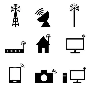 Wireless technology icon Stock Illustration