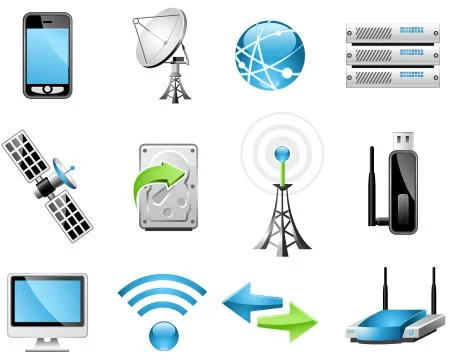 Wireless technology icons 스톡 일러스트
