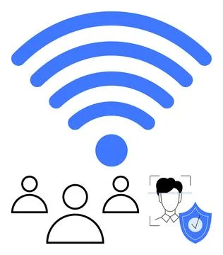 Wireless technology, identity protection, cybersecurity, data privacy, secure Stock Illustration