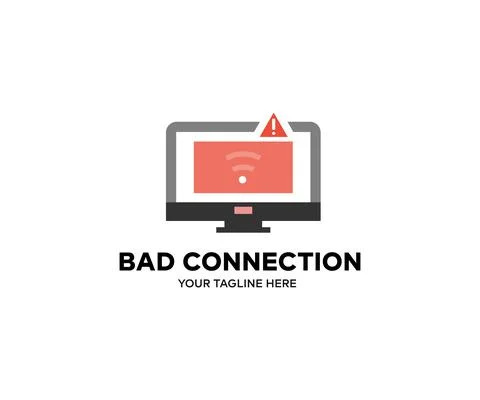 Wireless Technology logo design. Bad connection,vector design and illustration. Stock Illustration