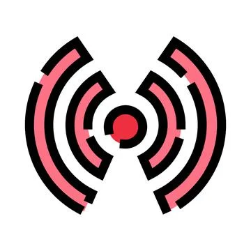 Wireless technology signal icon transmitting data connection Stock Illustration