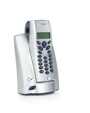 Wireless telephone with cradle Stock Photos