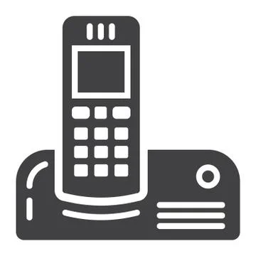 Wireless telephone solid icon, household appliance 스톡 일러스트