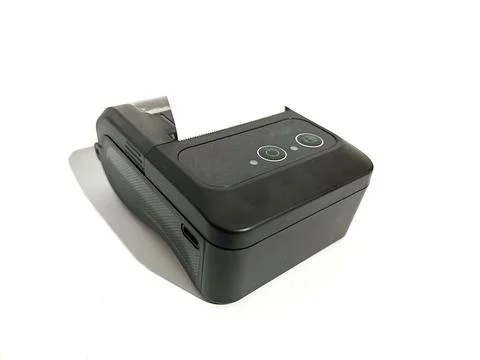 Wireless thermal printer isolated on white background Stockfoto's