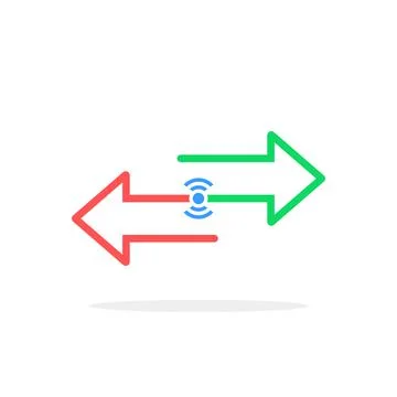 Wireless transfer with color arrows Stock Illustration