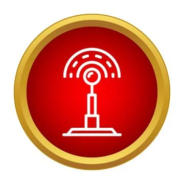 Wireless transmitter sending data and network connection waves Illustration