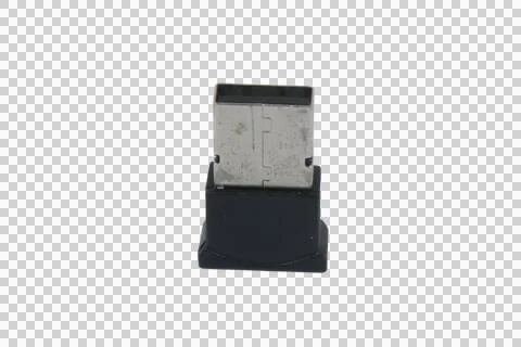 Wireless USB dongle receiver for computer peripherals isolated on transpare.. Stock Photos