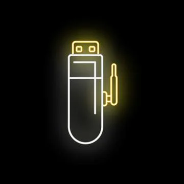 Wireless usb modem adapter neon glow connecting device 스톡 일러스트