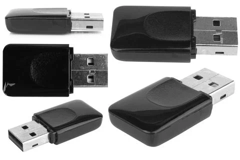 Wireless USB Network Adapter Isolated on White background 스톡 사진