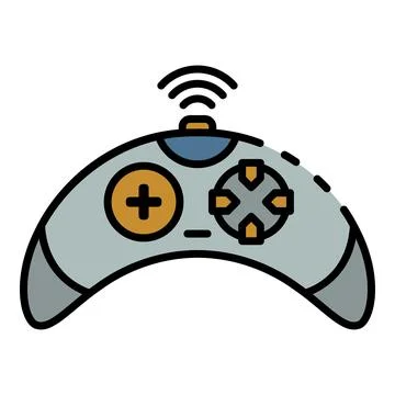 Wireless video game controller icon color outline vector Illustrazione stock