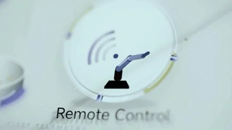 Wireless waves accompany robot Remote Control icon Stock Photos