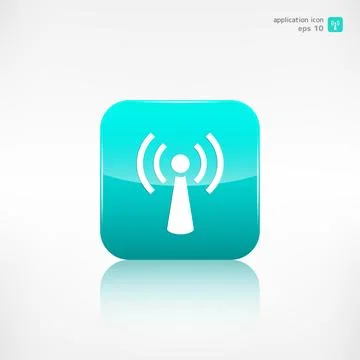 Wireless web icon. Application button. Illustrazione stock