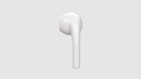 Wireless White Airpod Rotating on a Transparent Background. Seamless Loop. 4K Video stock 297852533