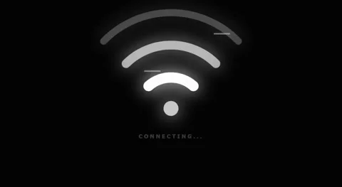 Wireless Wi-Fi Network Connecting Signal HUD Animation Vídeos de archivo 335399981