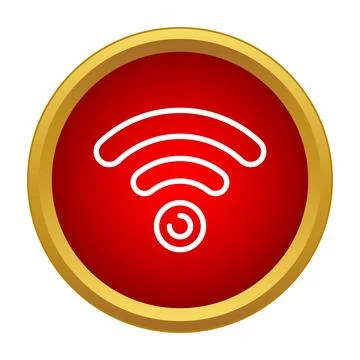 Wireless wi fi network signal icon in red circle Stock Illustration