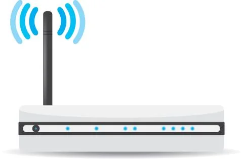Wireless Wi-Fi router on white background Stock-Illustration