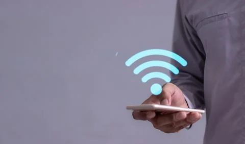 Wireless wifi connection enabling fast internet access for communication st.. 스톡 사진