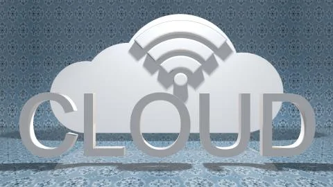 Wireless wifi dig data cloud computing IoT online storage technology Stockillustratie