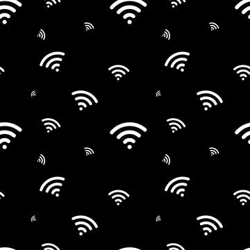 Wireless wifi flat icon seamless pattern background イラスト素材