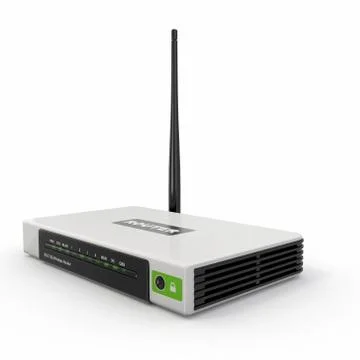Wireless wifi router on white isolated background Stock Illustration