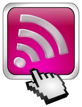 Wireless WiFi Wlan button with cursor Stock Illustration