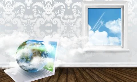 Wireless work energy from home Illustrazione stock