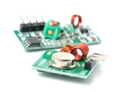 Wirelless radio module comunnication electronic part isolated on white Stock Photos