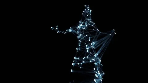 Wireman abstract point motion capture dancing Видео 84189730