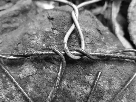Wires binding the rocks Stock Photos