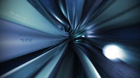 Wires cables fly through data internet power grid electric circuit fiber 4k Stock Footage 72325421