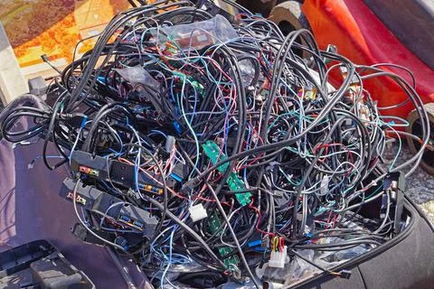 Wires cables mess Stock Photos