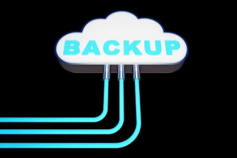 Wires connected to cloud backup Stock Illustration