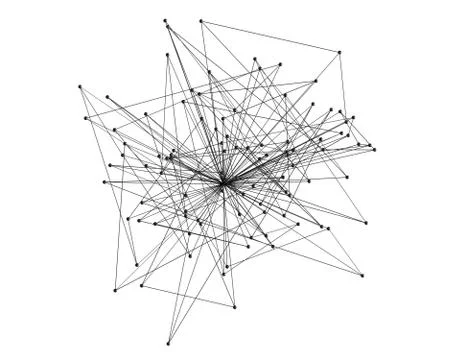 Wires. Digital data computer network. Abstract shape with connection lines in Stock Illustration