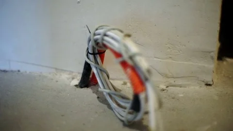 Wires on the floor Stock Footage 81833026