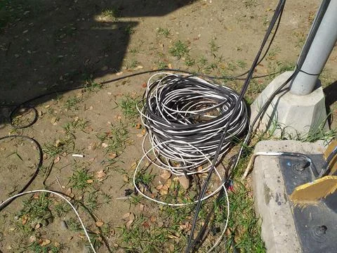 Wires on the ground Stock Photos