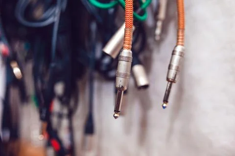 Wires from the guitar Stock Photos